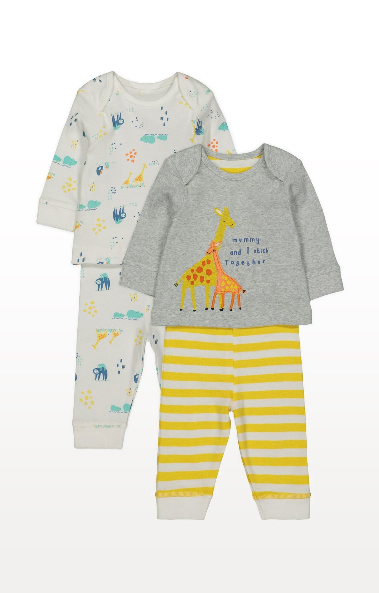 Multicoloured Printed Mummy and Daddy Pyjamas - Pack of 2