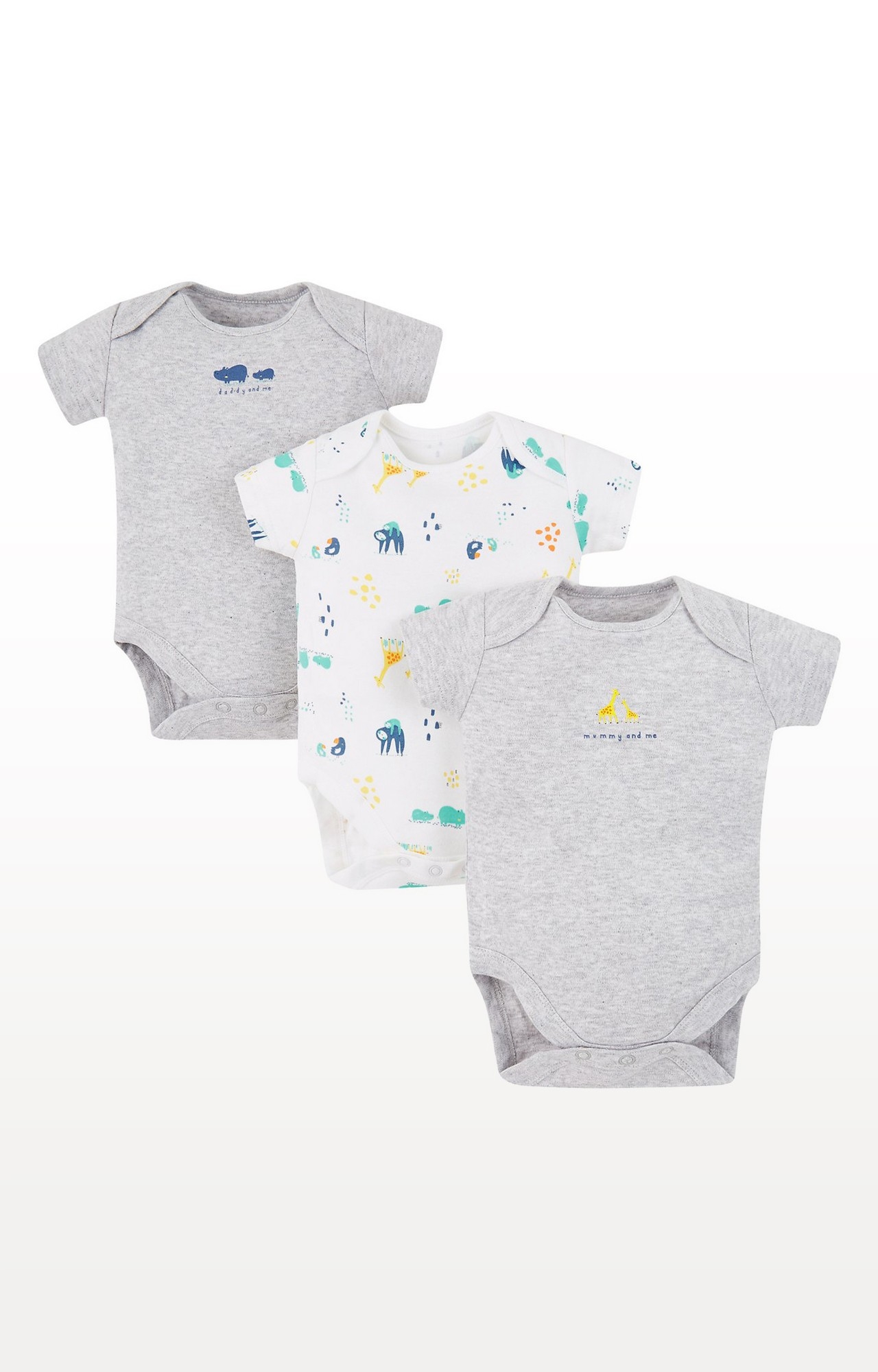 Mothercare | White Printed Romper - Pack of 3