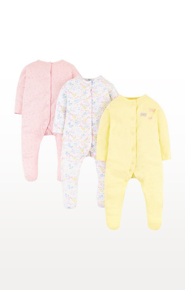 Mothercare | Summer Floral Sleepsuits  3 Pack