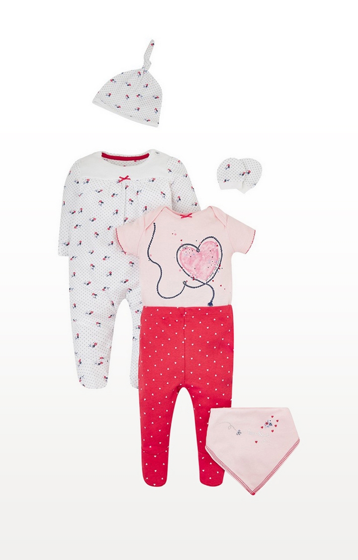 Mothercare | Seaside Floral And Hearts 6-Piece Set