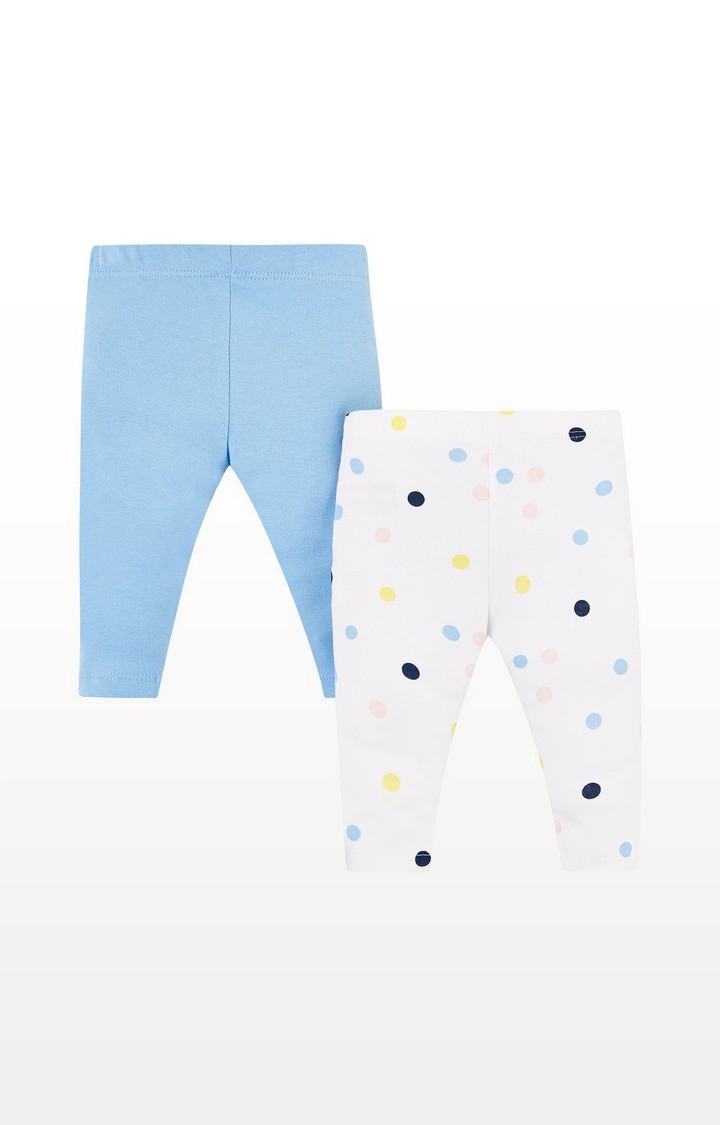 Mothercare | Blue And Spot Leggings  2 Pack