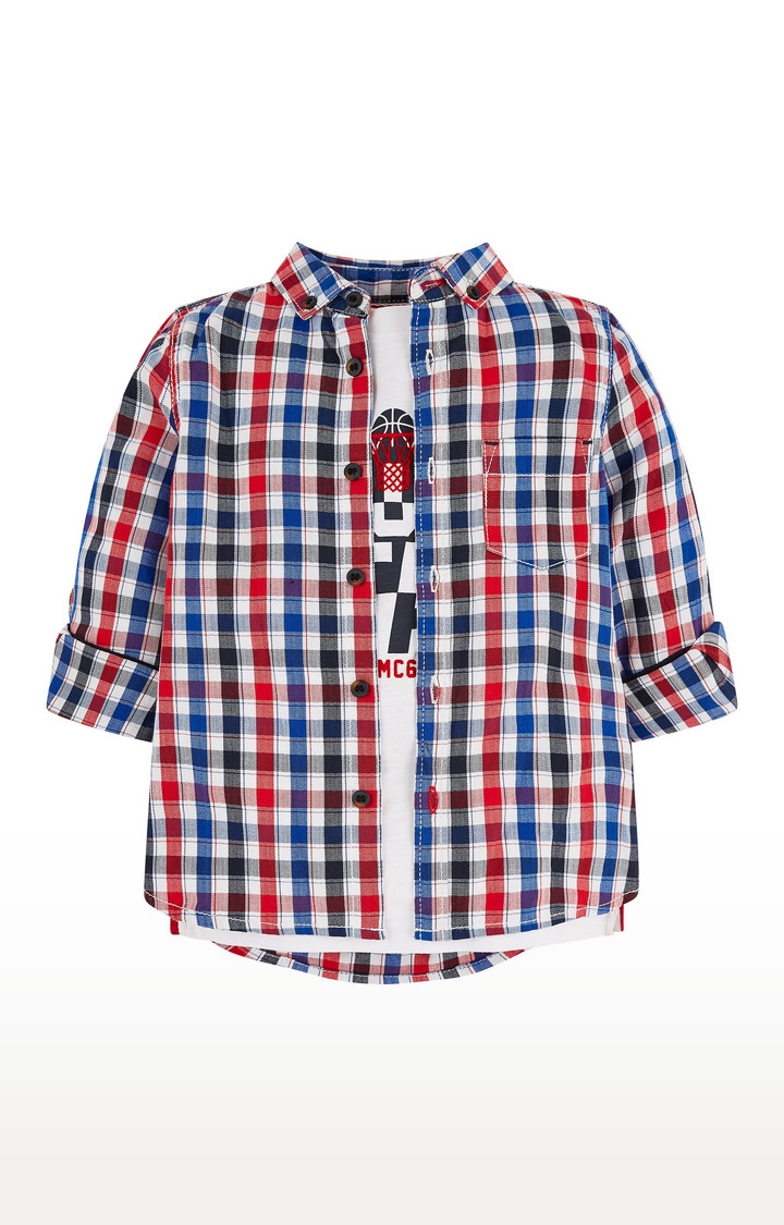 Mothercare | Red and White Printed T-Shirt and Shirt Set