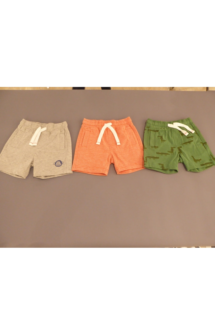 Mothercare | Grey, Orange and Green Printed Shorts - Pack of 3
