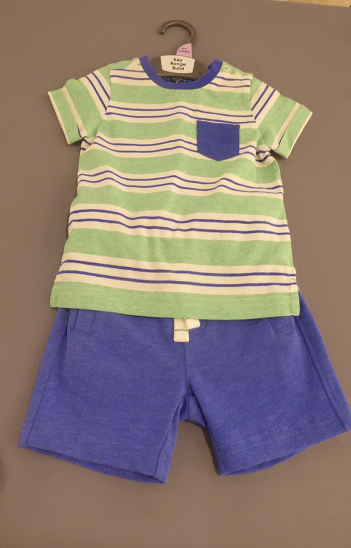 Mothercare | Green Striped Twin Set
