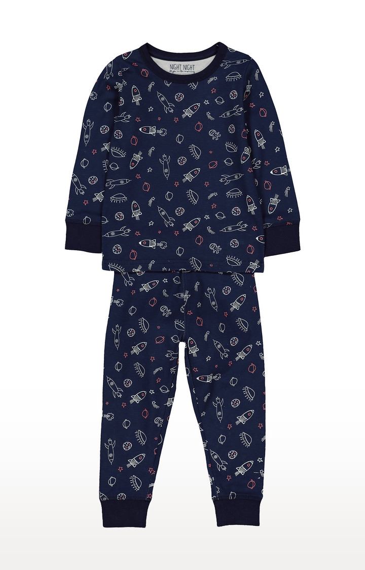 Mothercare | Navy Printed Nightsuit