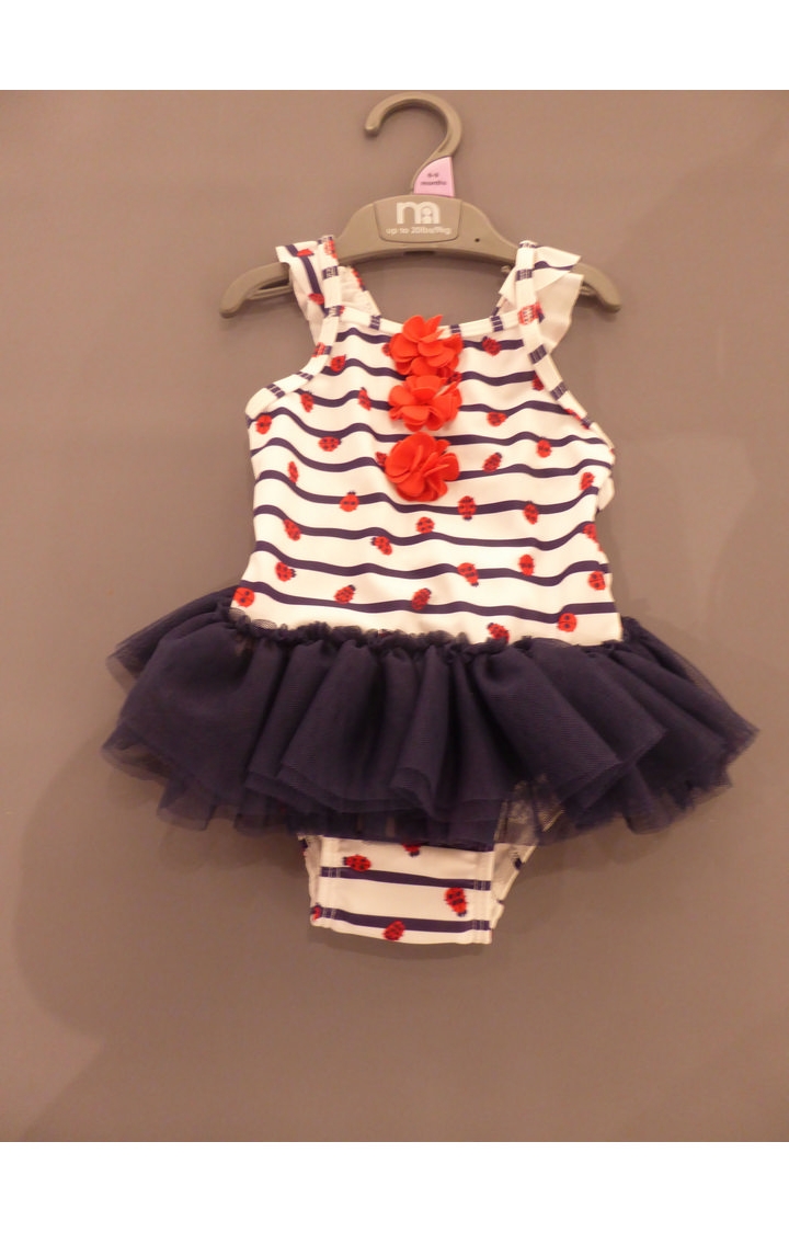 Mothercare | White and Blue Striped Swimwear