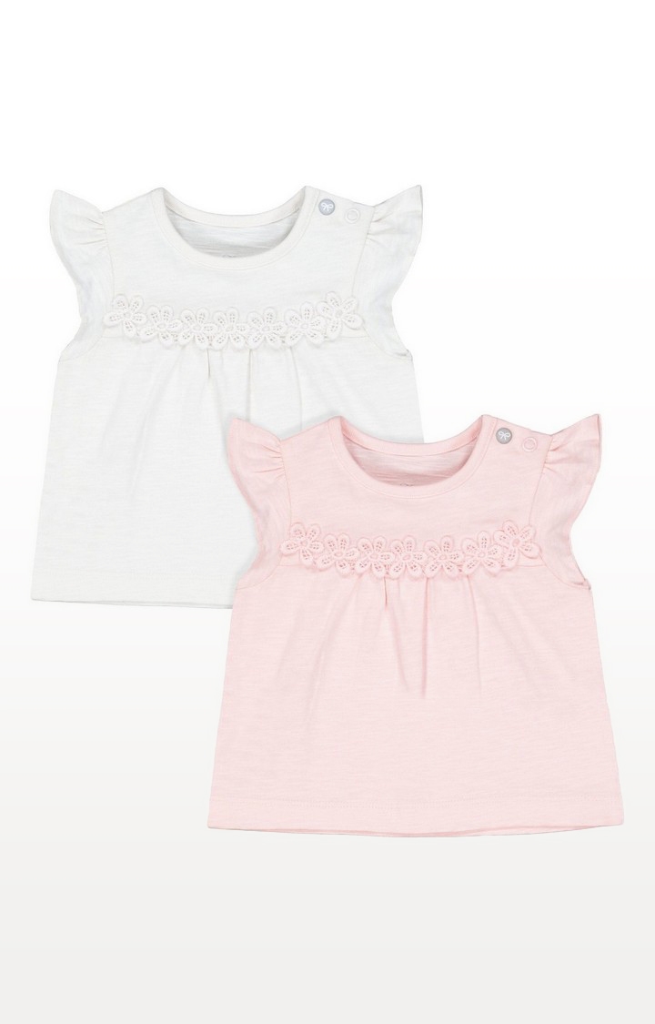 Mothercare | White And Pink Floral T-Shirts - 2 Pack