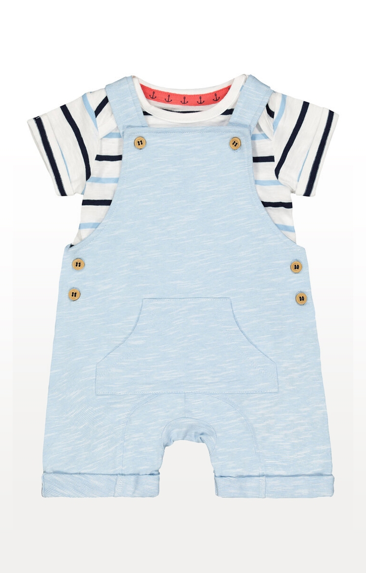 Mothercare | Blue Jersey Bibshorts and Bodysuit Set