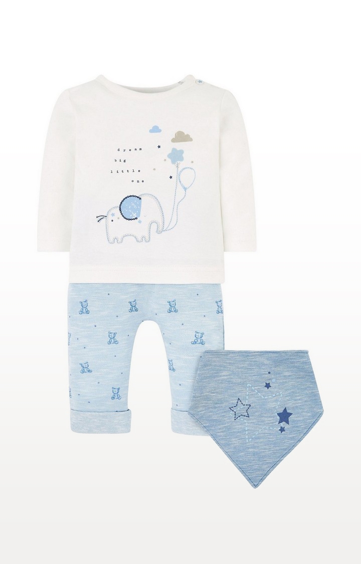 Mothercare | My First Elephant And Bear T-Shirt, Joggers And Bib Set
