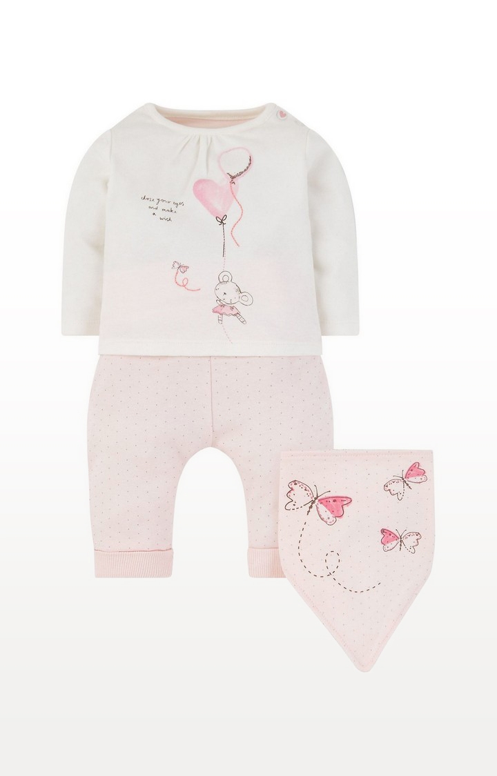 Mothercare | My First Little Mouse T-Shirt, Joggers And Bib Set