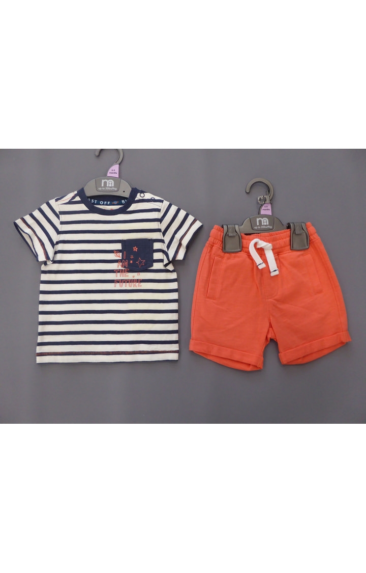 Mothercare | Blue & Orange Striped Twin Set