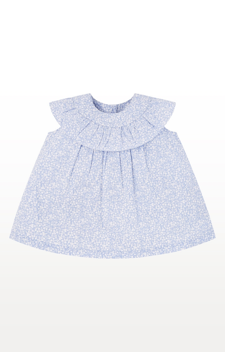 Mothercare | Blue Floral Frill Blouse
