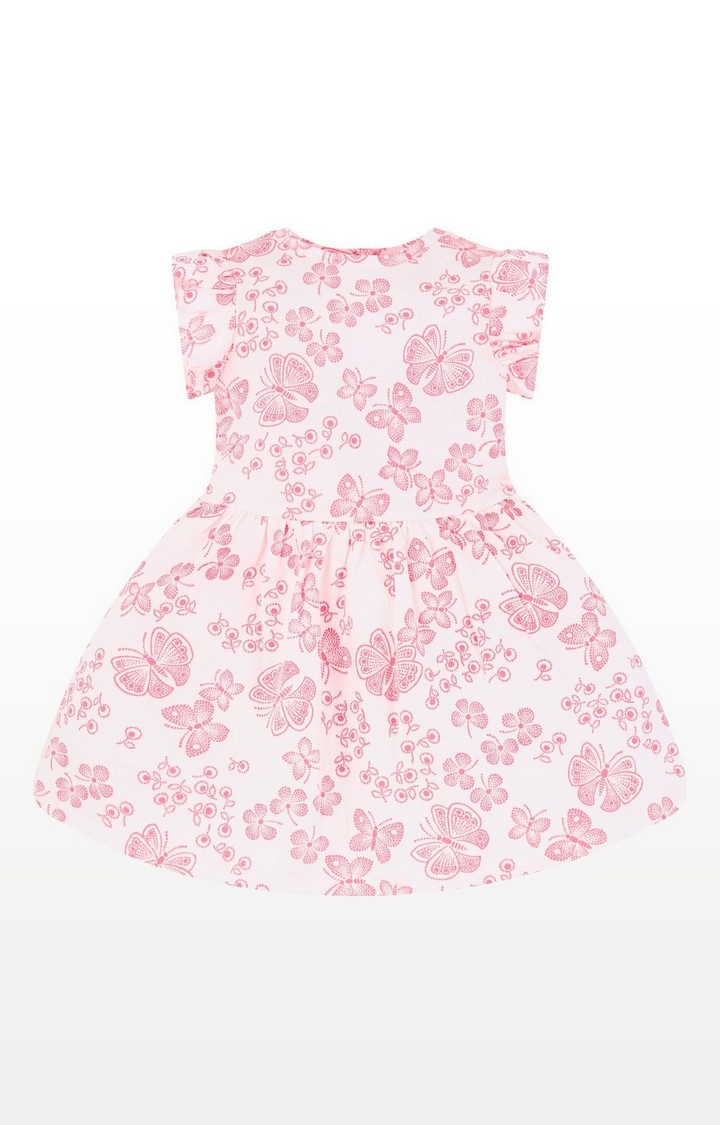 Mothercare | White And Neon Pink Butterfly Waisted Dress