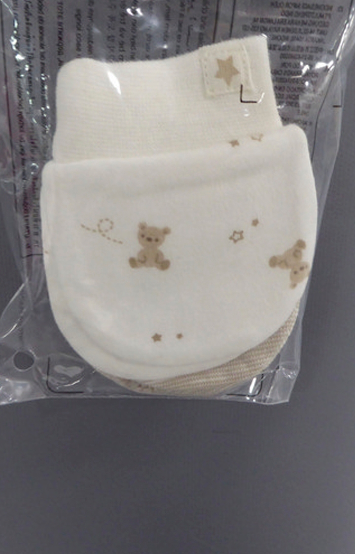 Mothercare | White Printed Mittens