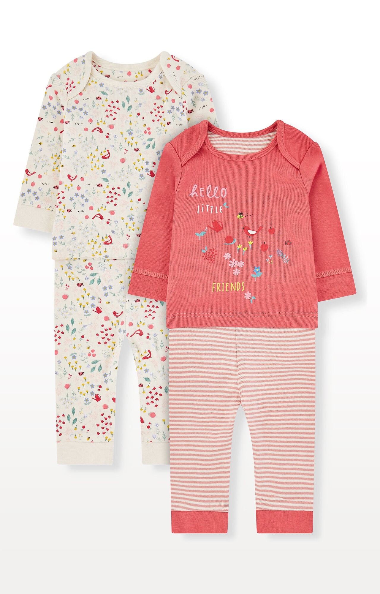 Mothercare | Floral Little Friends Pyjamas - Pack of 2