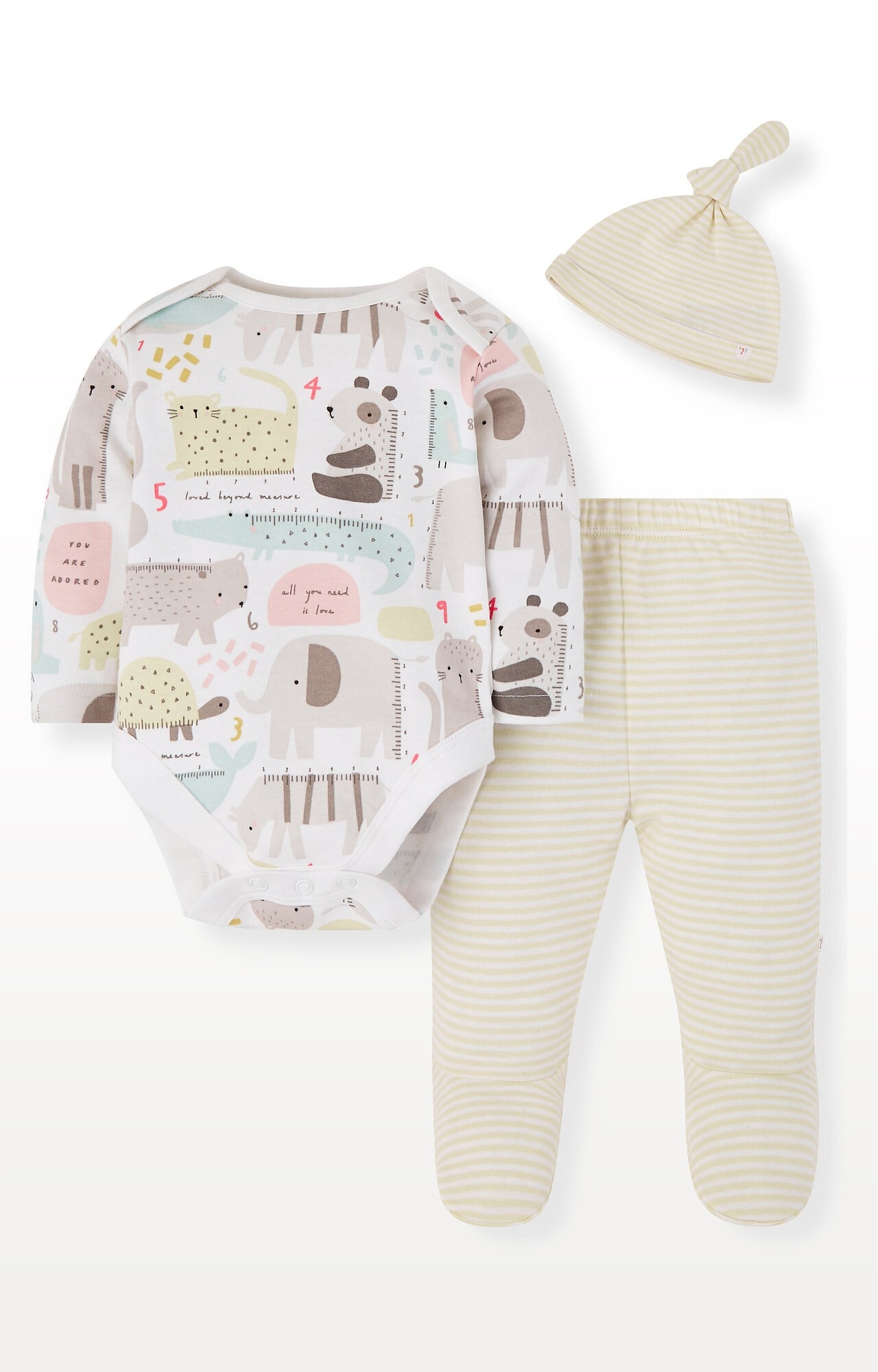 Mummy and Daddy Animal Bodysuit, Leggings and Hat Set