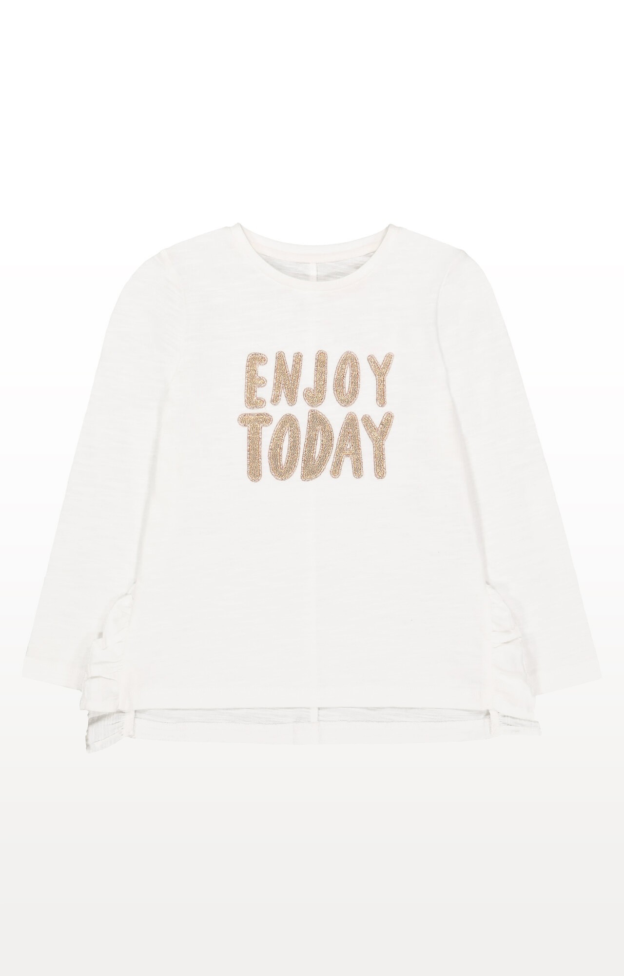 Mothercare | White Glitter Enjoy Today T-Shirt
