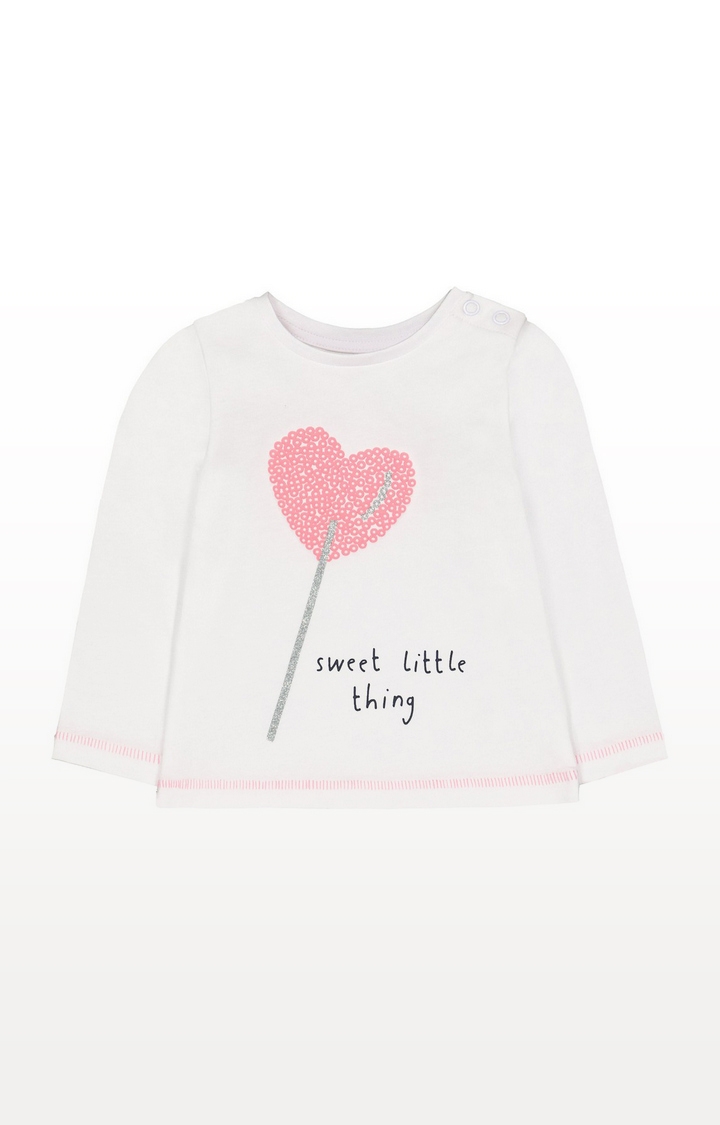 Mothercare | Glitter Heart Lolly Sweet Little Thing T-Shirt