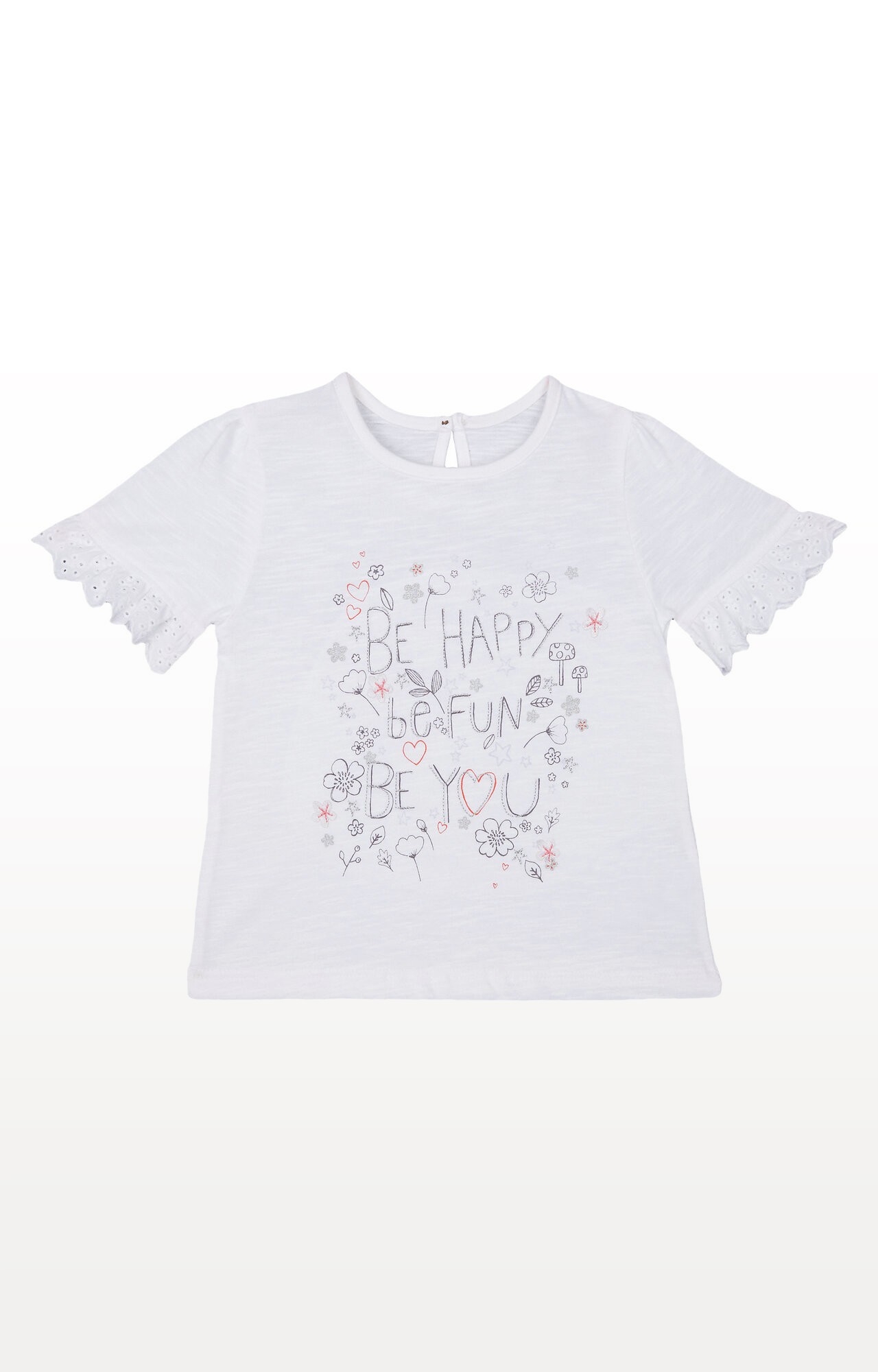Mothercare | White Be Happy Frill T-Shirt