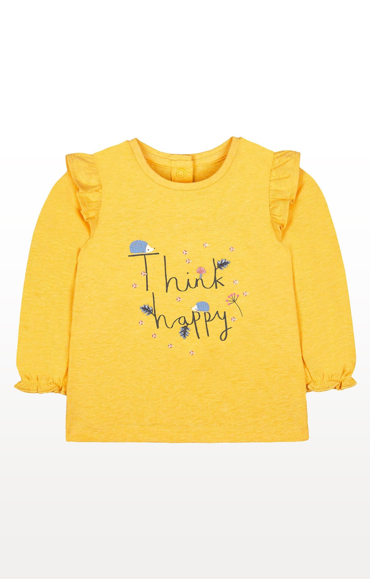 Mothercare | Yellow Think Happy Hedgehog T-Shirt
