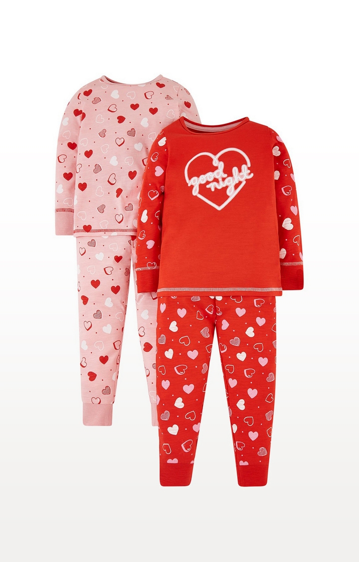 Red Heart Pyjamas - 2 Pack