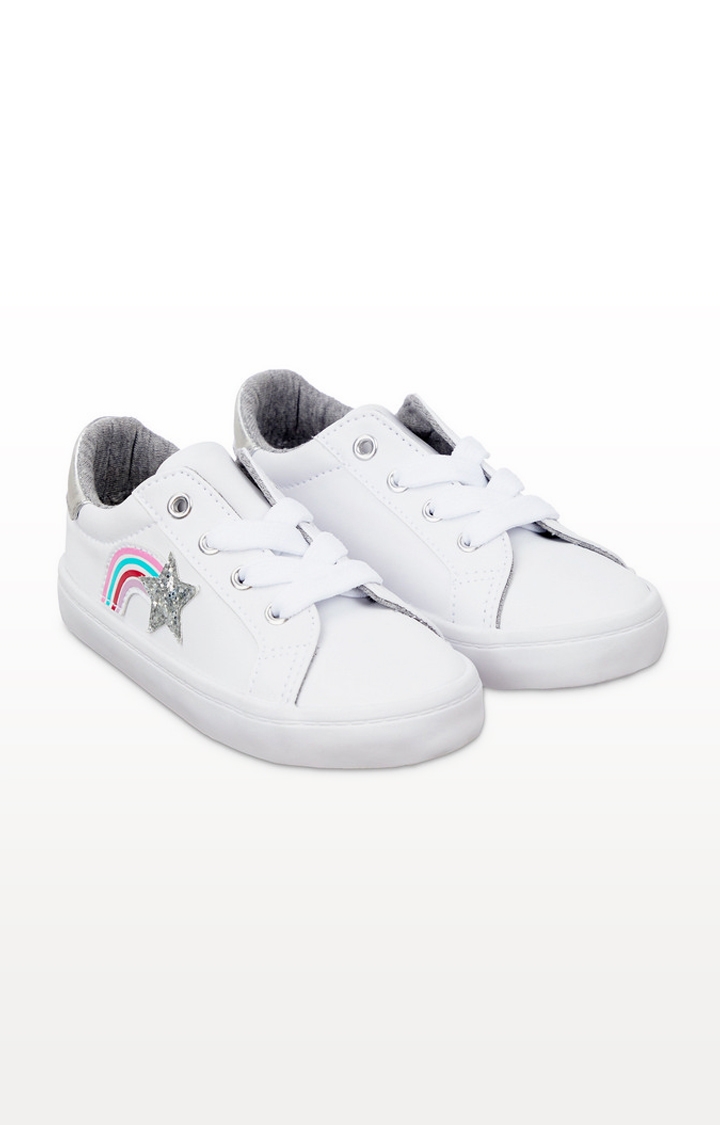 Mothercare | White Glitter Star Trainers