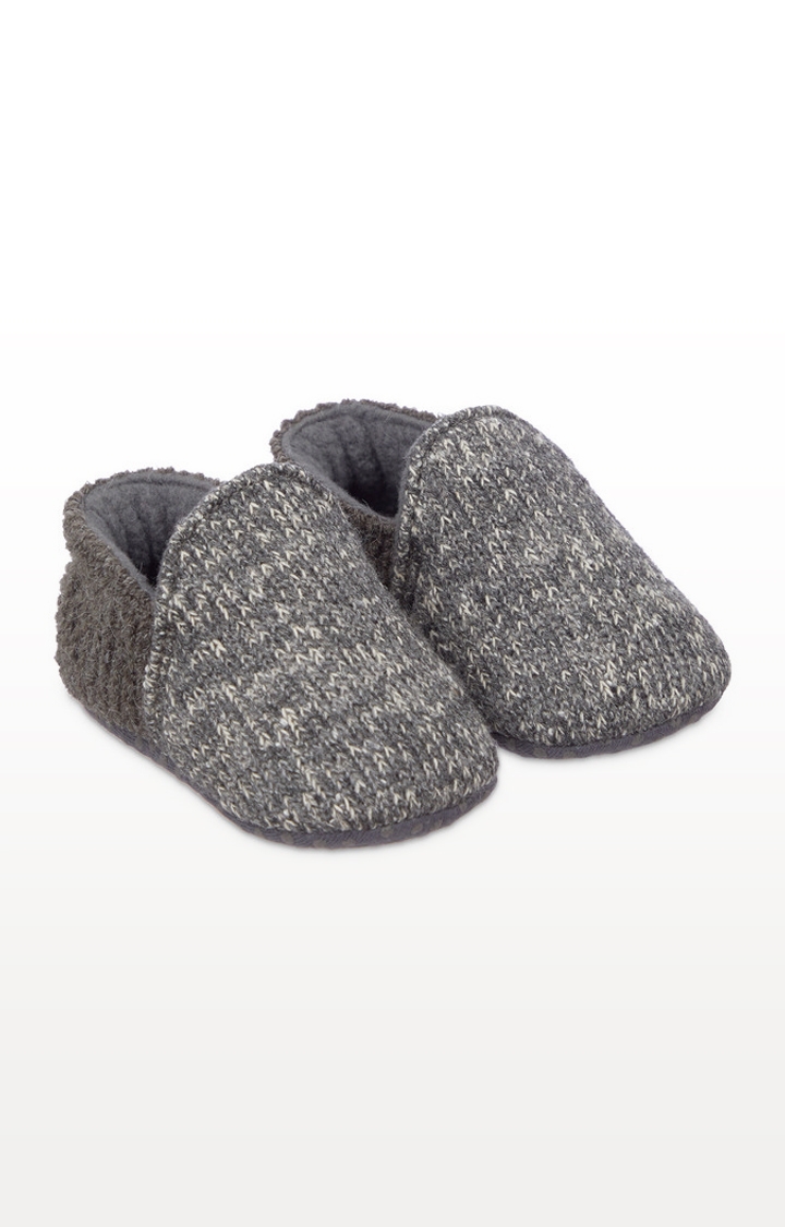 Grey Knitted Baby Slippers