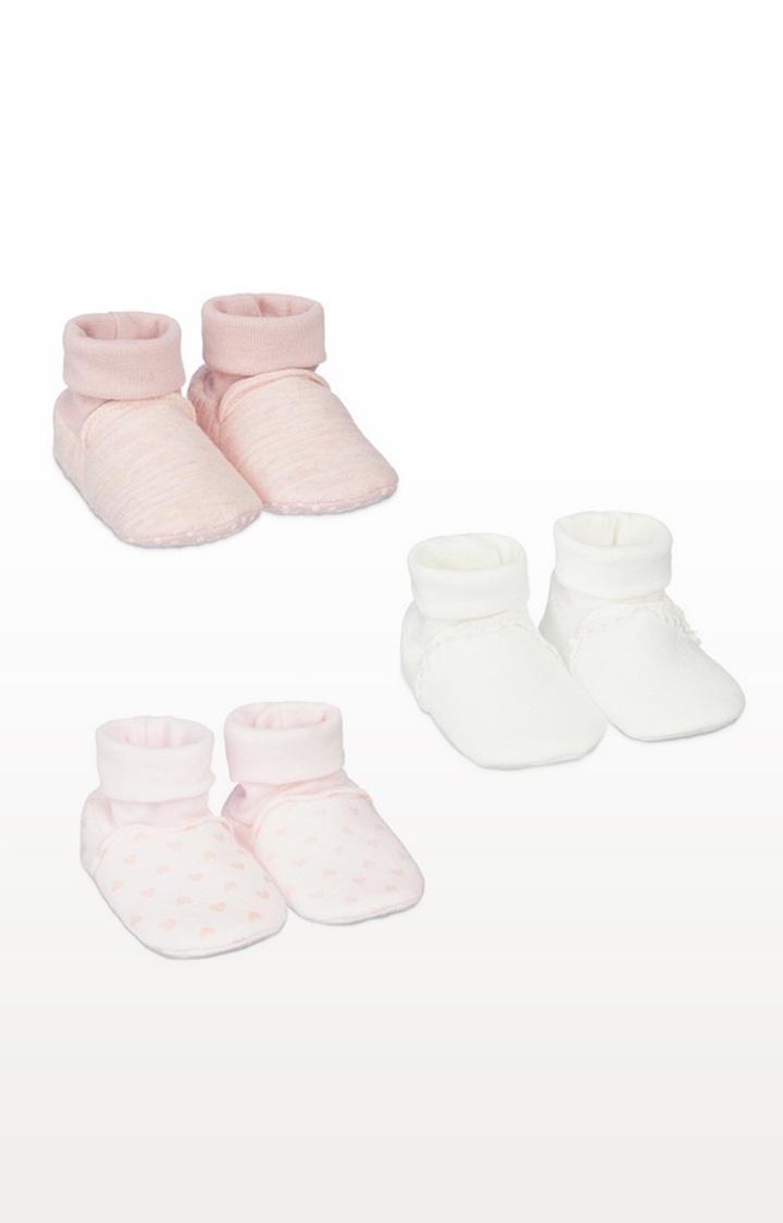 Mothercare | My First Pink Sock Top Baby Booties - 3 Pack