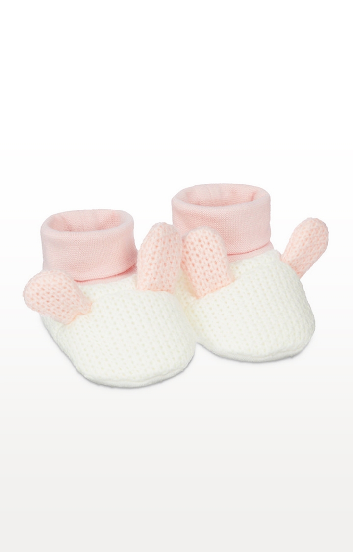Mothercare | Pink Knitted Bunny Sock Top Baby Booties
