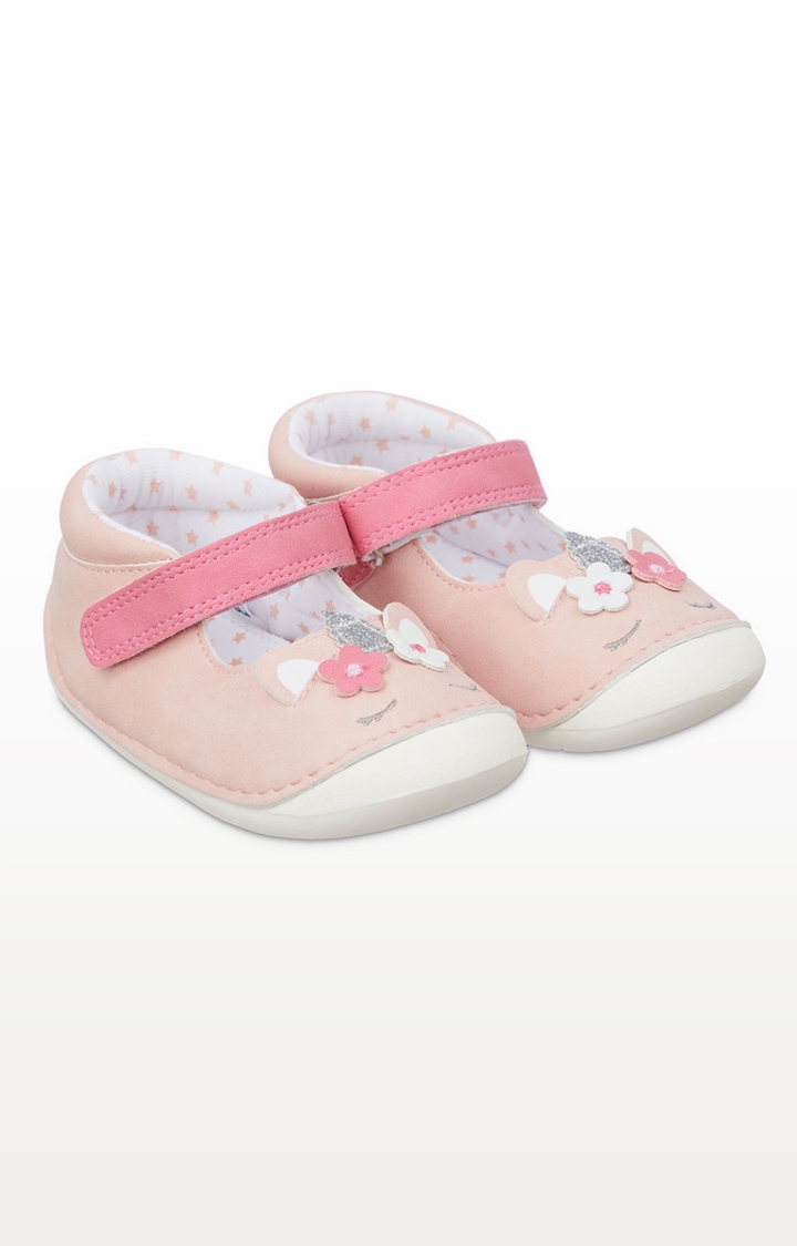 Mothercare | Pink Sparkly Unicorn Crawler Shoes