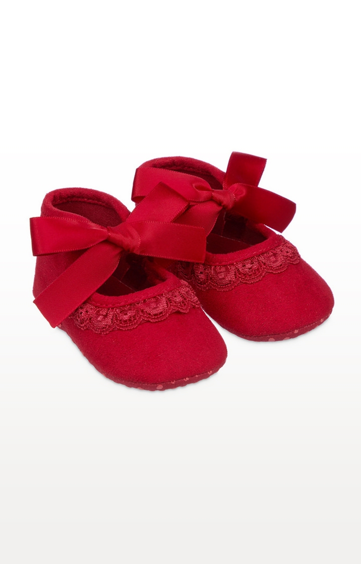 Mothercare | Red Bow Pram Shoes