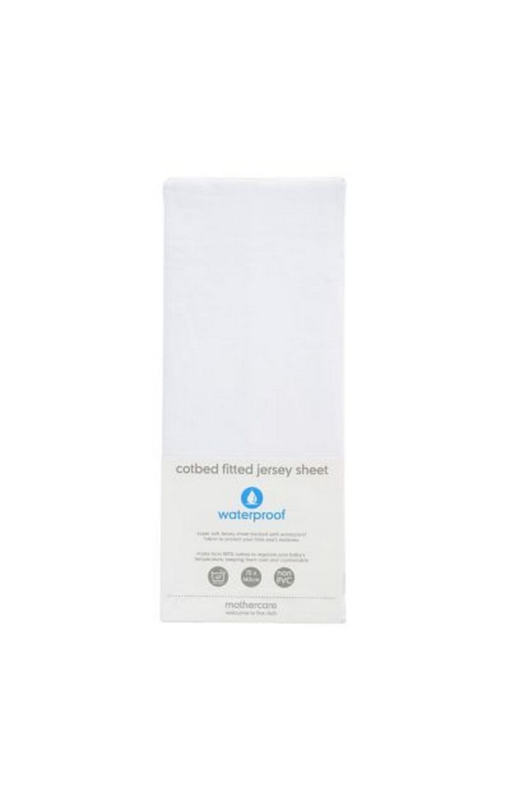 Mothercare | White Waterproof Jersey Cotton Fitted Cot Bed Sheet