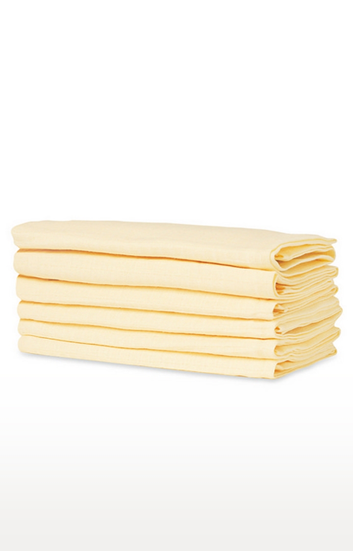 Mothercare | Mothercare Yellow Muslin Squares - 6 Pack