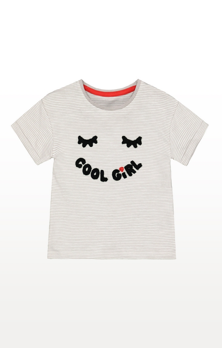 Mothercare | Grey Stripe Cool Girl T-Shirt