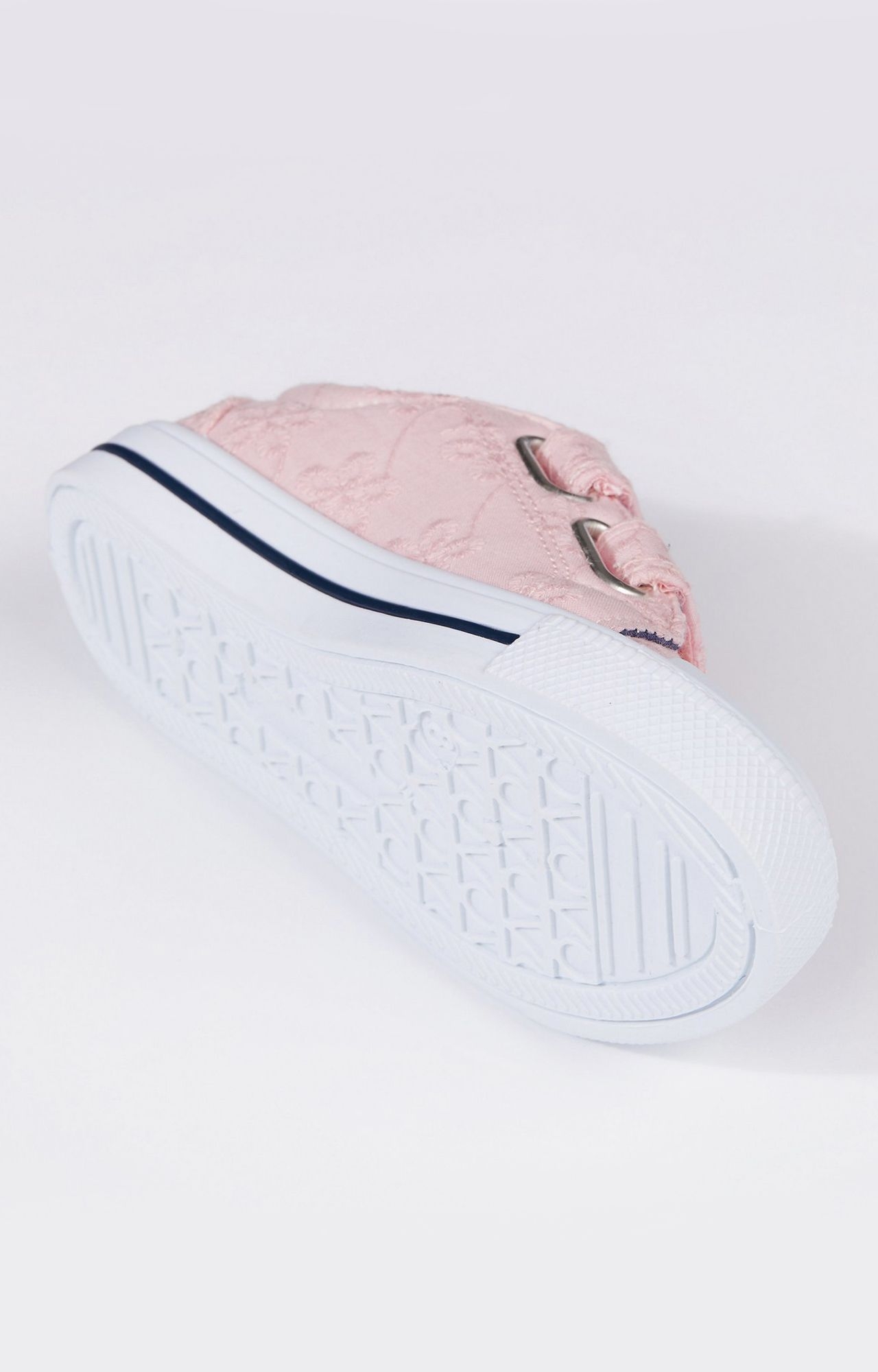 Pink Broderie Canvas Trainers