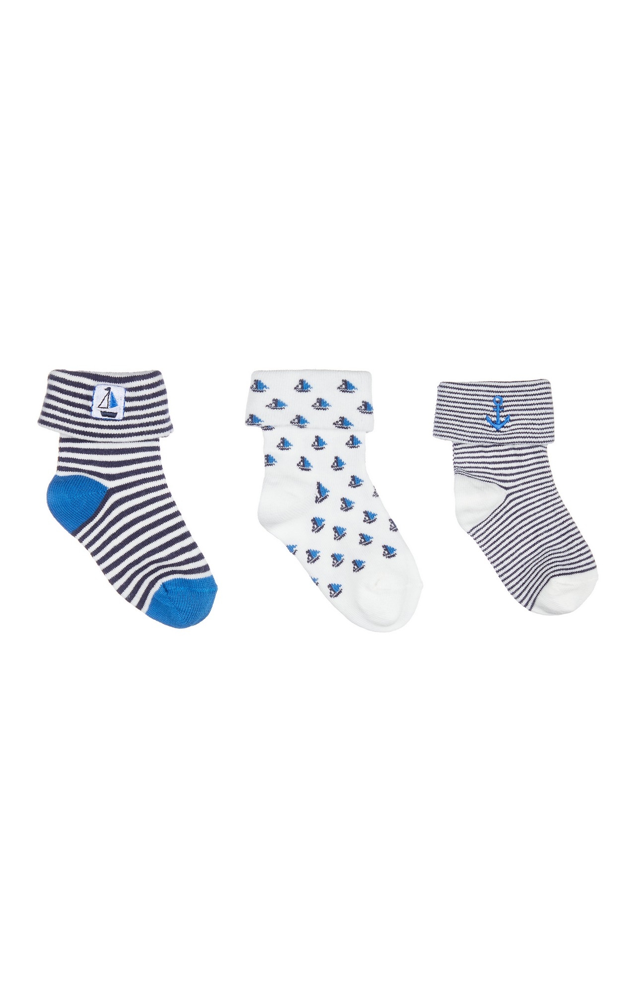 Mothercare | Blue Printed Socks - Pack of 3