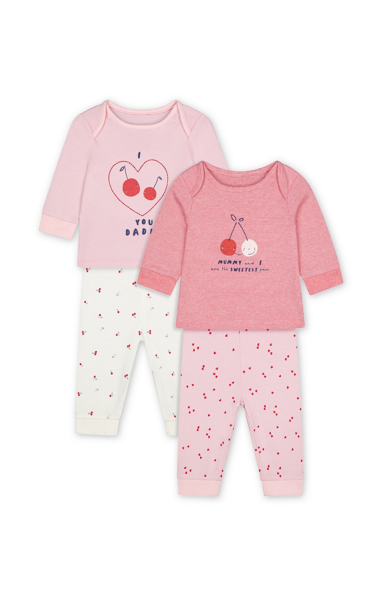 Mothercare | Pink Printed Pyjamas - Pack of 2