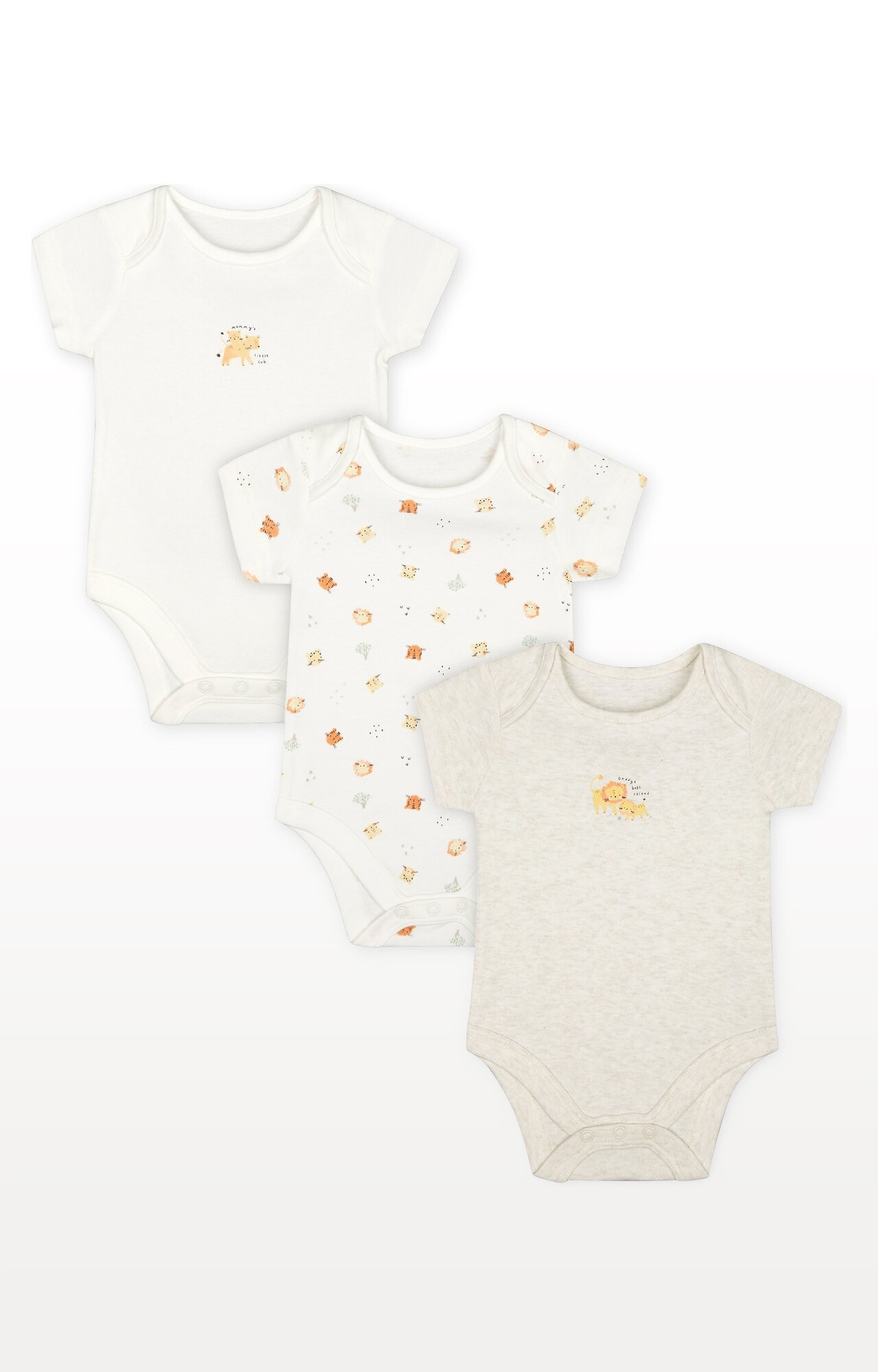 Mothercare | Little Cub Bodysuits - Pack of 3
