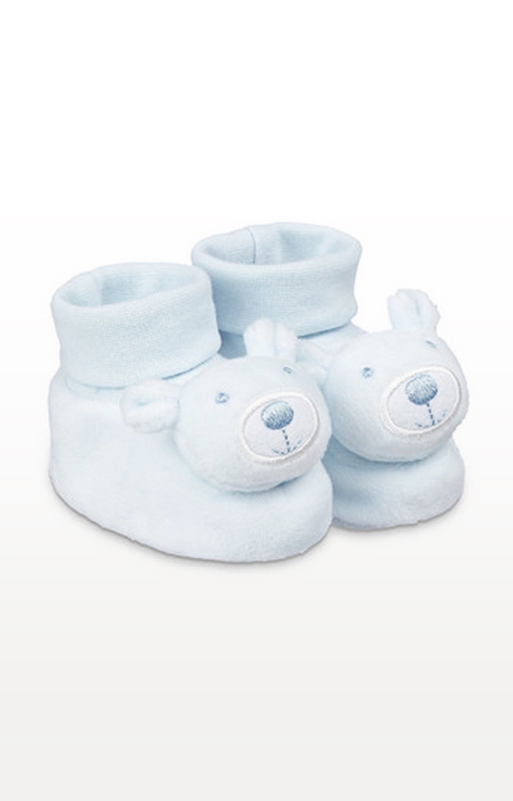 Mothercare | Blue Bear Rattle Socktop Booties