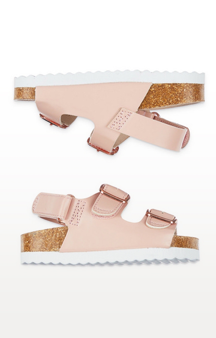 Pink Double Buckle Footbed Sandals