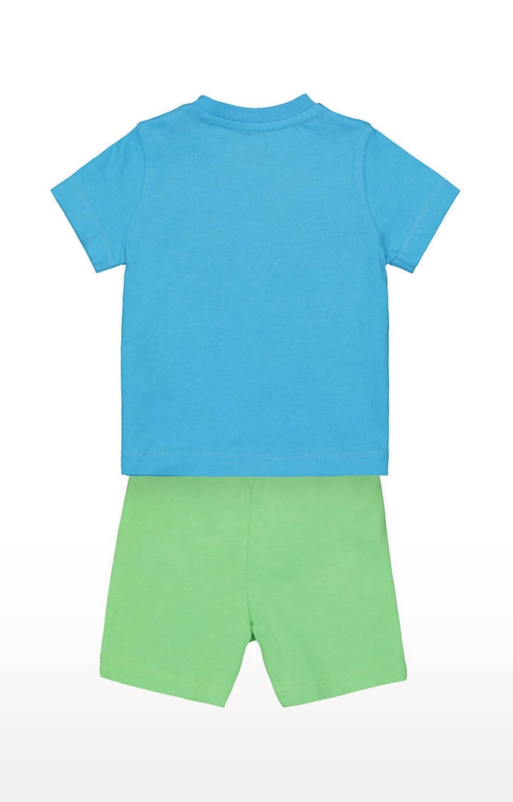 Boys Blue Tee and Green Shorts