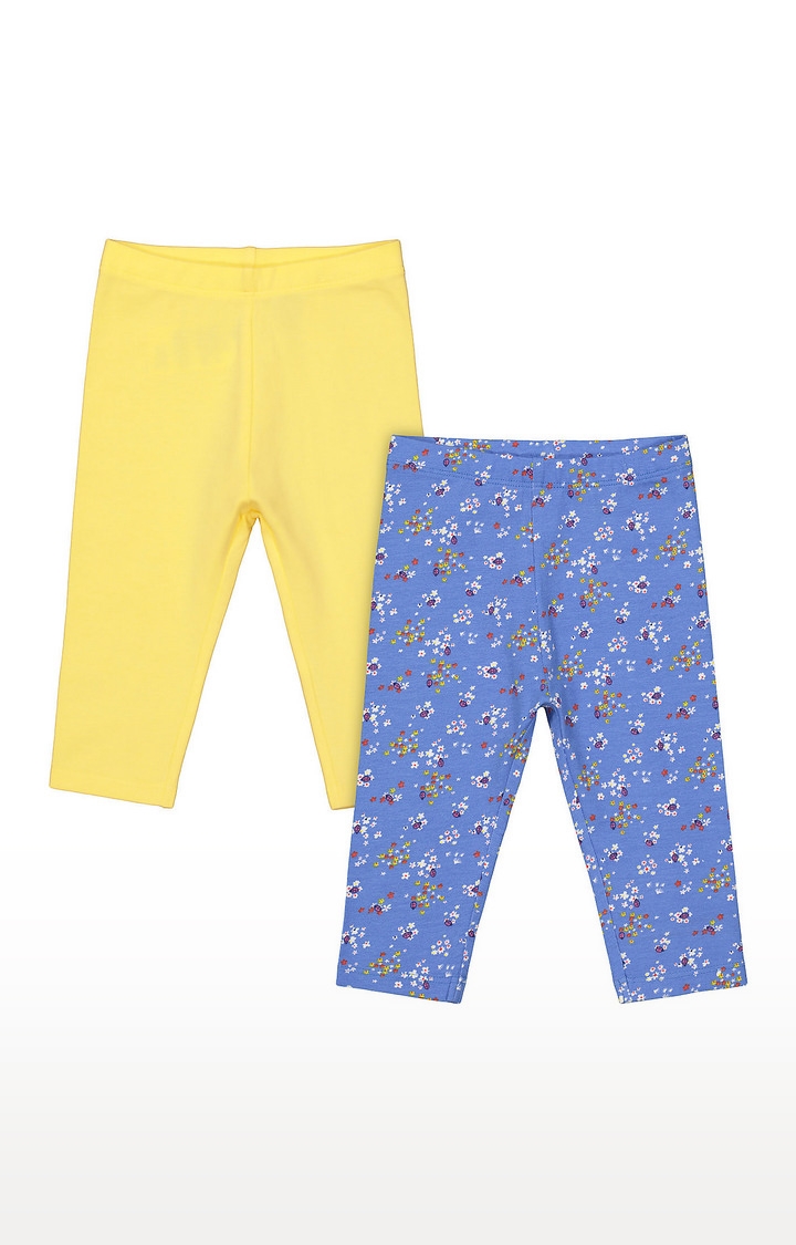 Mothercare | Girls Leggings - Yellow and Blue