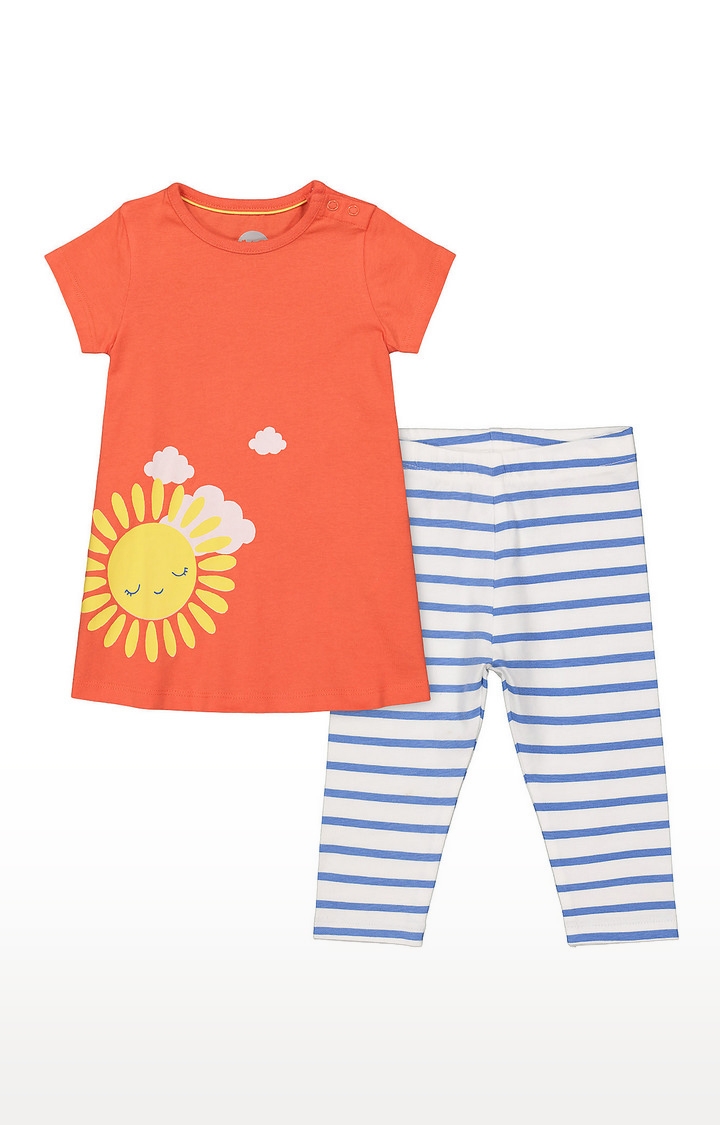 Mothercare | Girls Half Sleeve Pant Set - Multicolored