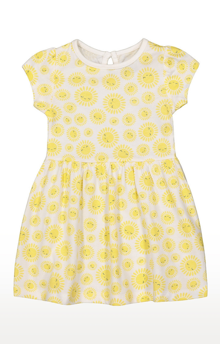 Mothercare | Girls Half Sleeve Casual Dress - Yellow