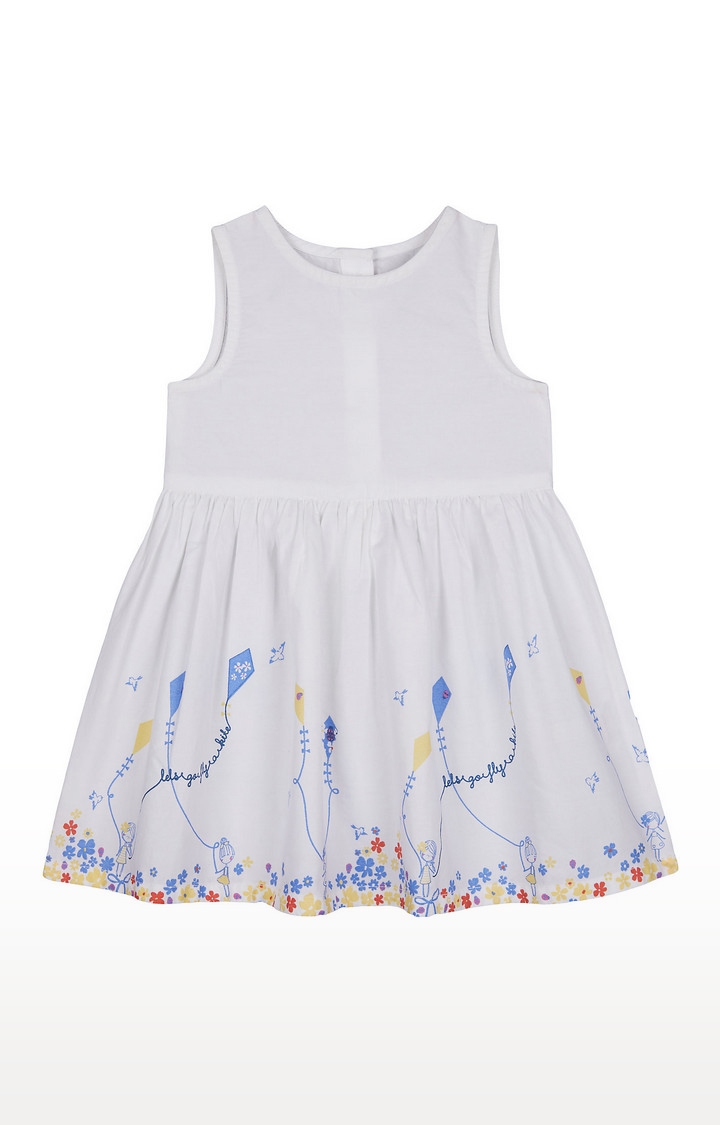Mothercare | Girls Sleeveless Casual Dress - Printed White
