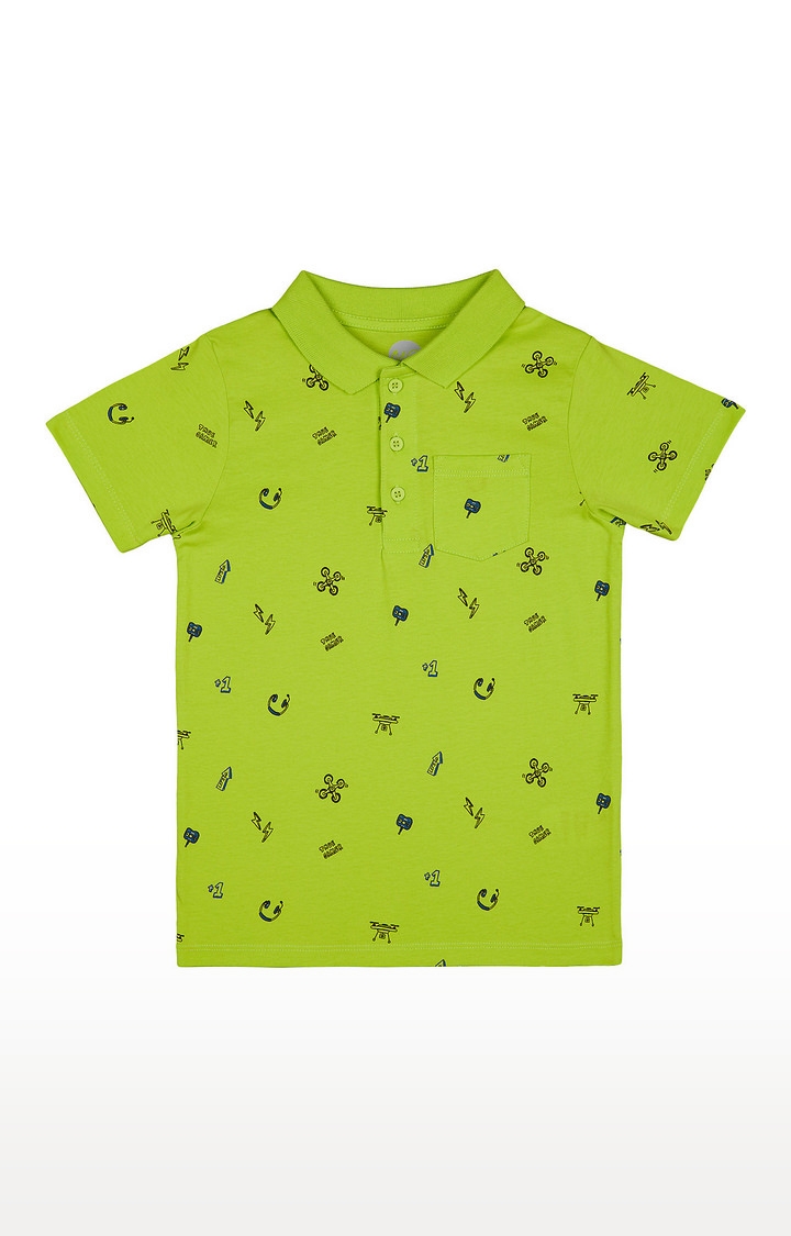 Mothercare | Boys Half Sleeve Polo - Printed Green