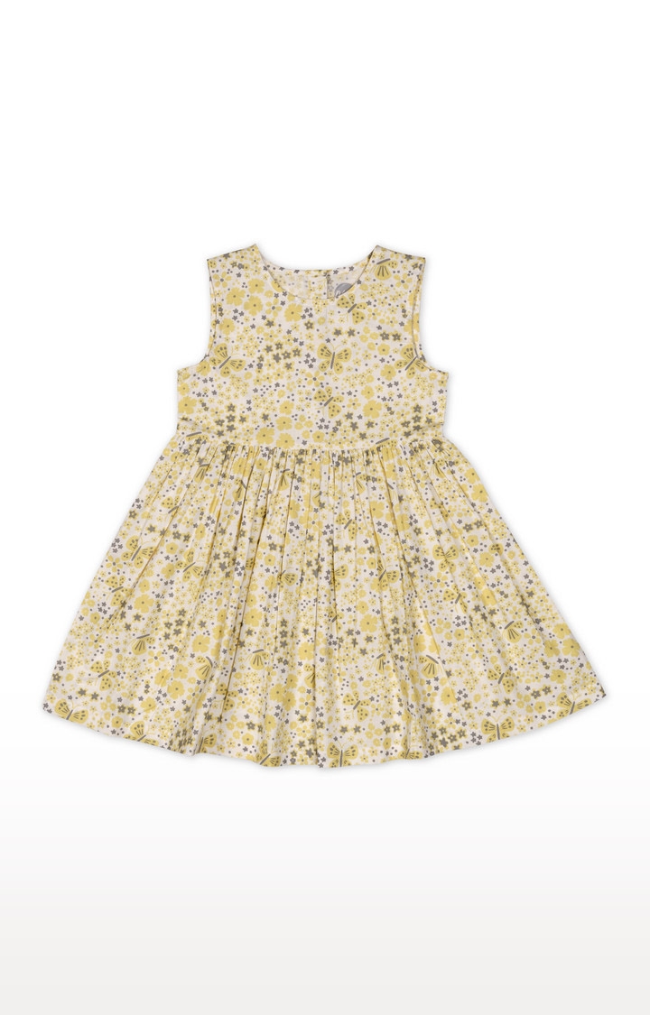 Mothercare | Girls Sleeveless Casual Dress - Printed Yellow