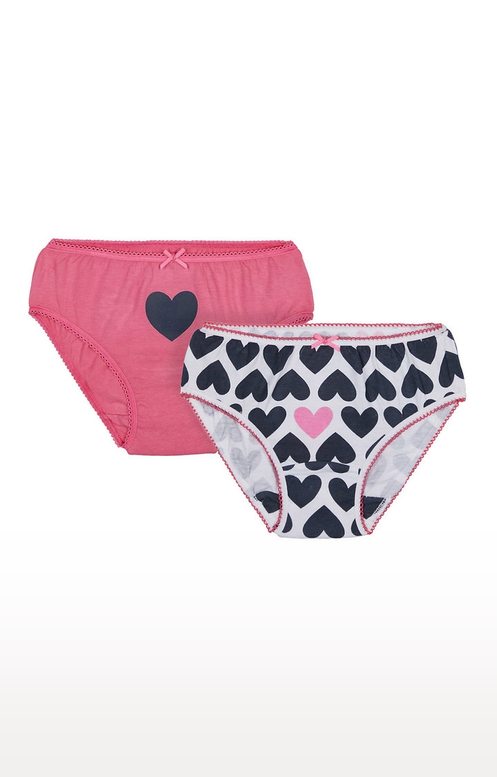 Pink and White Printed Panties - Pack of 2