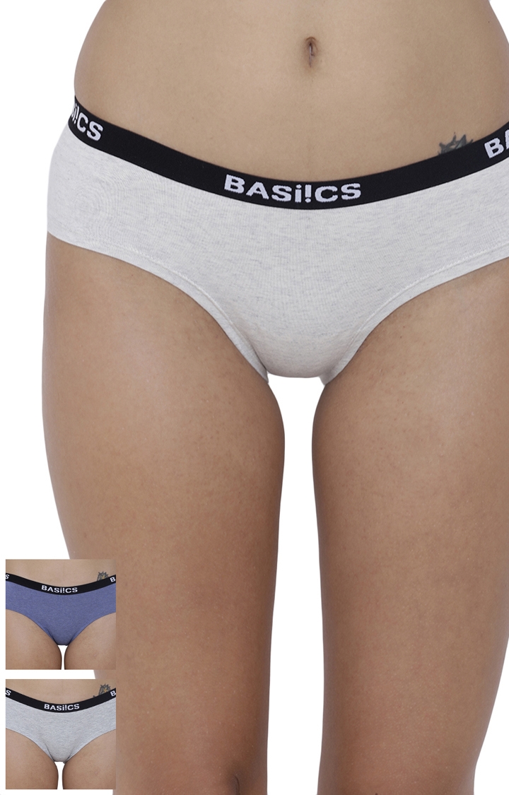 BASIICS by La Intimo | Multicoloured Solid Hipster Panties - Pack of 3
