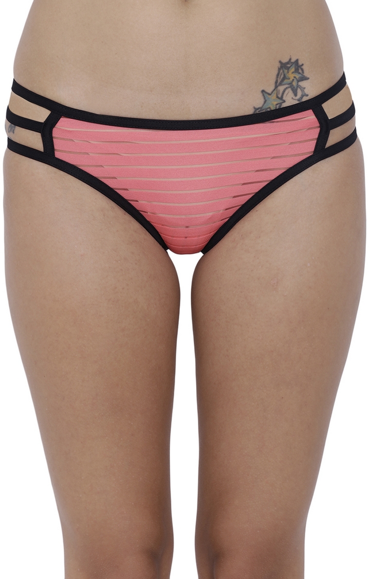 BASIICS by La Intimo | Coral Striped Bikini Panty